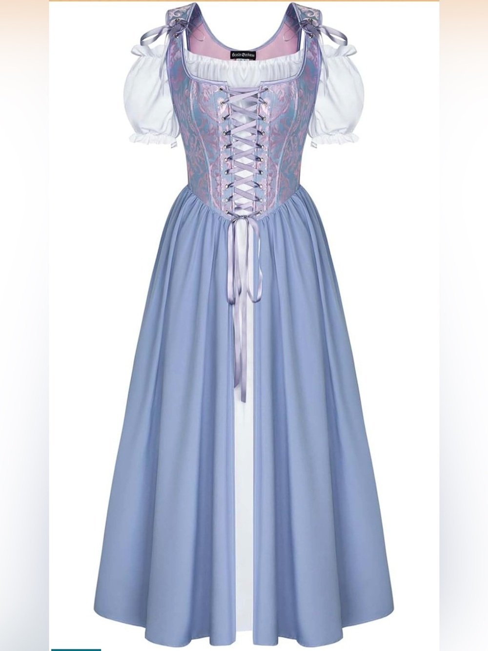 Scarlett Darkness Renaissance Costume Set Fairy Corset Dress Boning Ren Faire 6